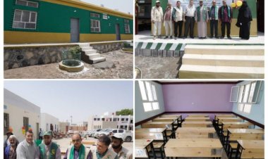 فريق مركز الملك سلمان للإغاثة يسلم وزارة التربية والسلطة المحلية ثلاث مدارس بلحج.