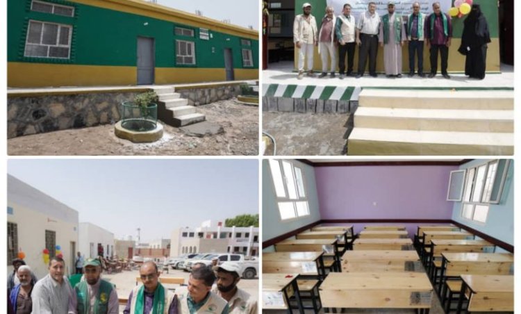 فريق مركز الملك سلمان للإغاثة يسلم وزارة التربية والسلطة المحلية ثلاث مدارس بلحج.