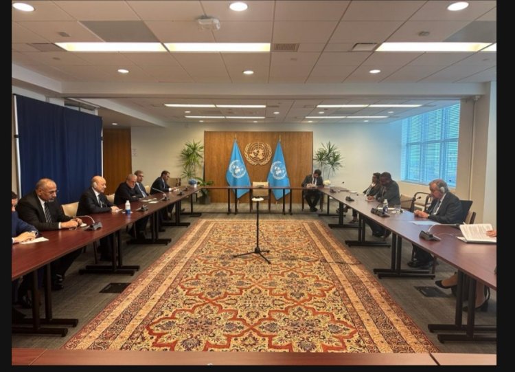 الرئيس الزُبيدي يلتقي الأمين العام للأمم المتحدة