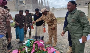 المحافظ الثقلي يشيد بجهود الأجهزة الأمنية في ضبط كمية كبيرة من القات والعمل على إتلافها