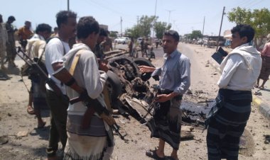 قوات الحزام بأبين تفرض طوق امني على موقع التفجير الأرهابي الذي استهدفت اللواء باعش