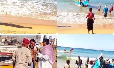 إنقاذ صيادين تعرض قاربهم للغرق بسبب حوت قرش في الريدة الشرقية