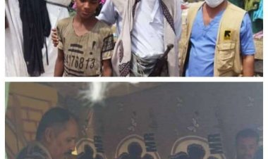 مدير أمن مودية ينفذ نزول مع طاقم طبي للنازحين المتضررين من سقوط جدار جراء الامطار الغزيرة