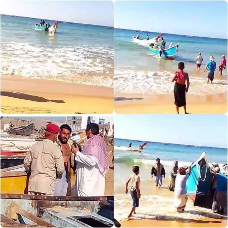 إنقاذ صيادين تعرض قاربهم للغرق بسبب حوت قرش في الريدة الشرقية