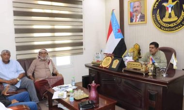 رئيس انتقالي حضرموت يلتقي إدارة مؤسسة روافد للتنمية