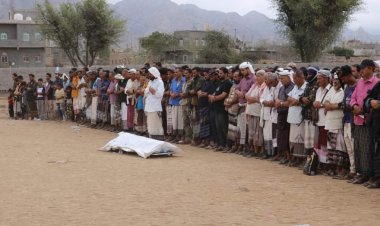 تشييع جنائزي مهيب لجثمان الشهيد القائد فهد الحضرمي في مديرية حالمين بلحج