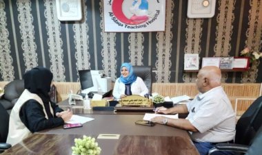 مدير عام مستشفى الصداقة تناقش مع المؤسسة الطبية الميدانية سبل تطوير العمل بالمستشفى