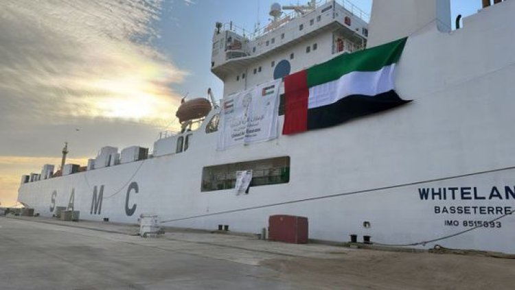 إبحار سفينة المساعدات الإماراتية الثانية إلى العريش