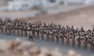 أفراد التدخل السريع بلواء الضبة ينفدون مسيراً منتظماً إمتد لبضعة كيلومترات