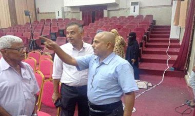 الجاوي يتفقد سير أعمال إعادة تاهيل مسرح الفقيد رائد طه