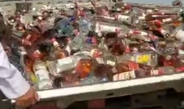 اتلاف كمية كبيرة من الخمور الخارجية في لحج