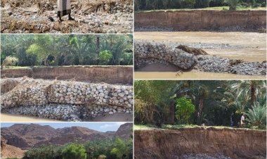 رئيس انتقالي حجر بحضرموت يتفقد الاضرار التي خلفته السيول الجارفة للاراضي الزراعية بالمديرية