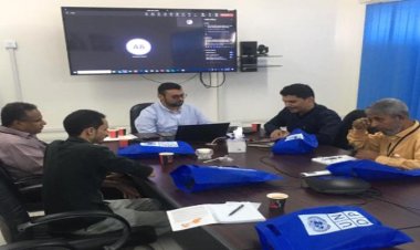 رئيس هيئة مصائد خليج عدن ومدير البريقة يبحثون مع ممثلينUNDP آليات بناء المجمع السمكي