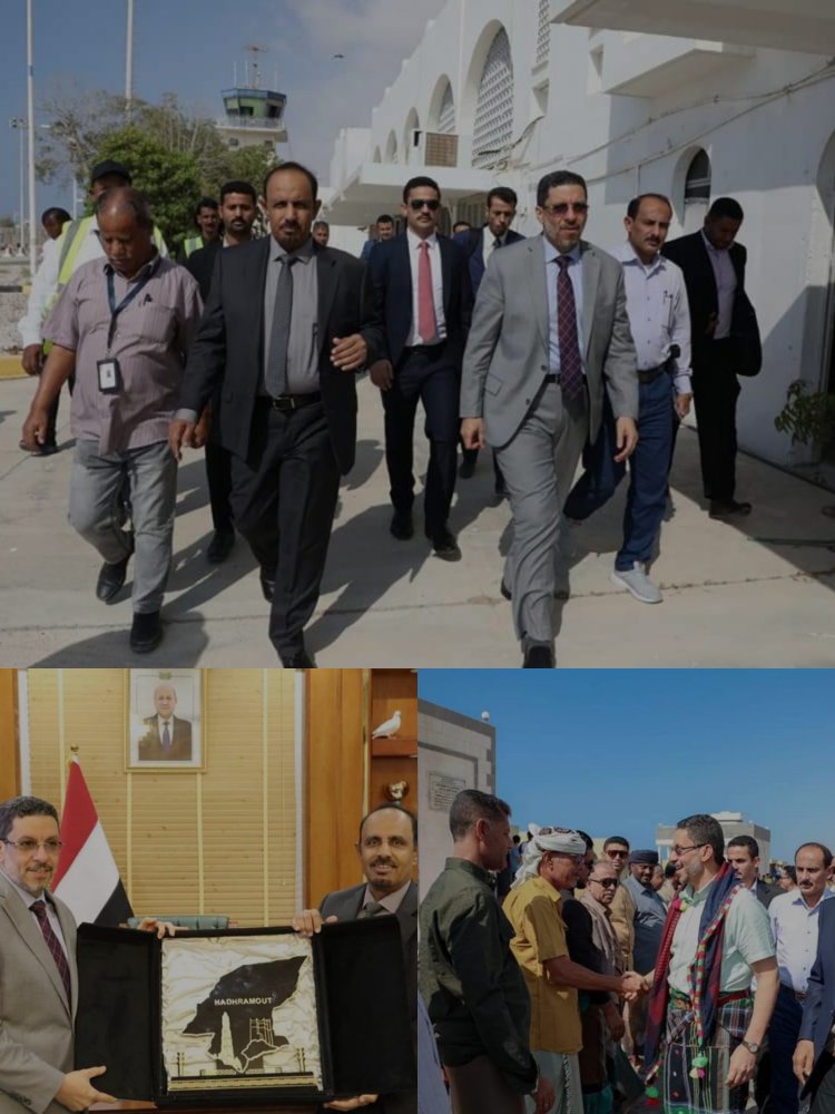 رئيس الوزراء يعود الى عدن بعد زيارة الى حضرموت ويؤكد على تسريع تأهيل مطار الريان "ملخص تقرير عام"