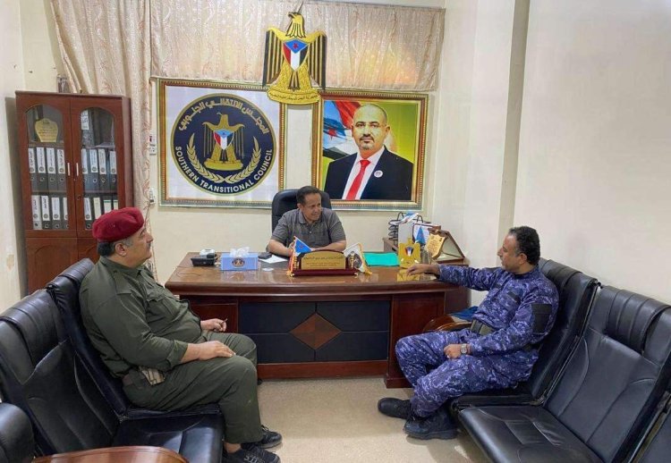 رئيس تنفيذية انتقالي لحج يناقش الوضع الأمني بالمحافظة