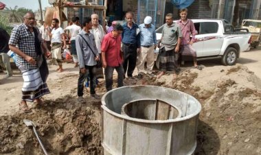 انتقالي البريقة يتفقد سير أعمال مشروع مجاري الحسوة