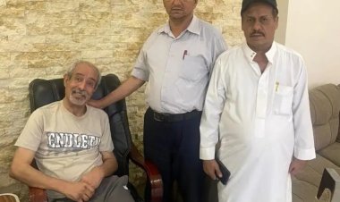 إدارية جمعية حالمين في العاصمة عدن تزور العقيد المناضل فريد علي صالح القاضي في مقر إقامته في القاهرة