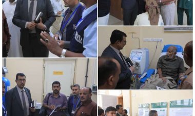 فريق من وزارة الصحة يزور مركز الغسيل الكلوي بالغيضة