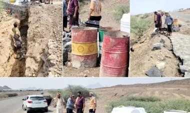 المغربي يتفقد سير أعمال صيانة الطرق في منطقة “حبيل شمس” بمديرية الملاح.