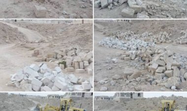 غيل باوزير.. مكتب الأشغال العامة والطرق يقوم بإزالة العشوائيات