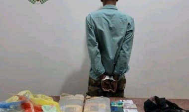 قوات دفاع شبوة تضبط كمية من مادة الحشيش المخدر في إحدى النقاط التابعة لها في مدخل مدينة عتق