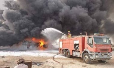 شبوة.. السيطرة على حريق بقاطرة نفط خام في منطقة عين بامعبد