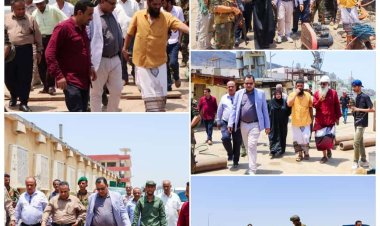 الوزير السقطري يشدد على تسريع إنتشال السفن الغارقة في ميناء الإصطياد السمكي بعدن