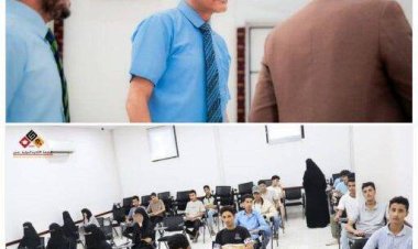 رئيس الجامعة الألمانية البروفيسور عبدالفتاح السعيدي يتفقد سير عملية امتحانات مفاضلة المنح المجانية