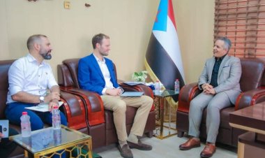 اليافعي يستقبل وفد المعهد الأوروبي للسلام في مقر الهيئة بالعاصمة عدن