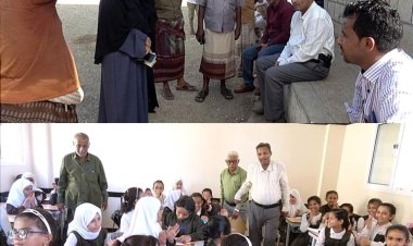 محافظ أبين يتفقد سير العملية التعليمية في مدرسة 14 أكتوبر بزنجبار ومجمع الفقيد علوي مبلغ بمدينة جعار