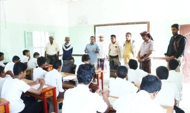 تدشين اختبارات الفصل الدراسي الأول في عموم مدارس مديرية المحفد بأبين