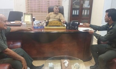 العميد المنهالي يلتقي مدير أمن مديرية غيل بن يمين لمناقشة الأوضاع الأمنية بالمديرية