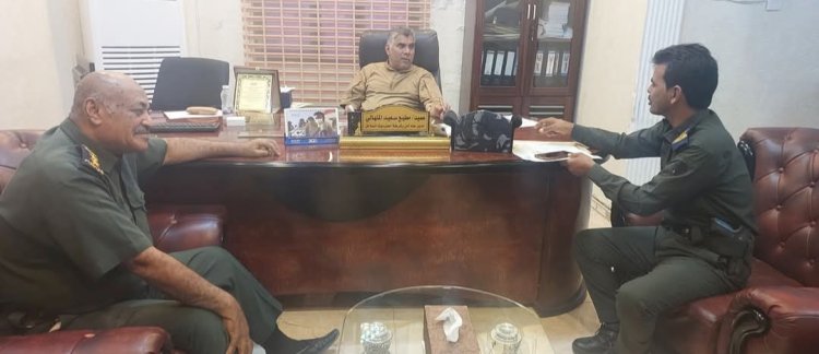 العميد المنهالي يلتقي مدير أمن مديرية غيل بن يمين لمناقشة الأوضاع الأمنية بالمديرية