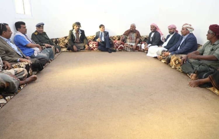 وصول عضو مجلس القيادة الرئاسي اللواء البحسني إلى مقر حلف قبائل حضرموت بمنطقة العليب بهضبة حضرموت