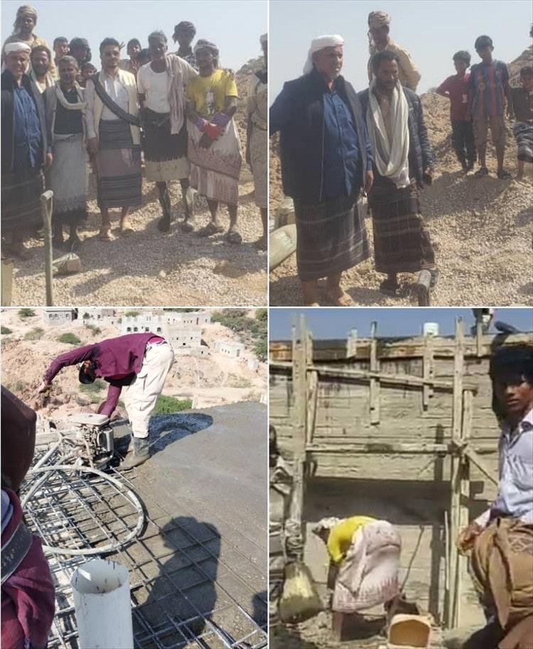 أبين.. مدير عام المحفد يزور قرية الكفاه ويطلع على إنجاز خزان مشروع مياه المنطقة