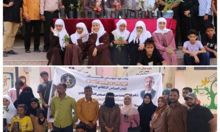 الأمانة العامة تواصل مبادرة التشجير لعدد من المدارس في العاصمة عدن.