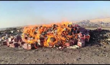 مكتب التجارة يتلف 523 كرتونًا من معجون الحناء بإشراف النيابة العامة.