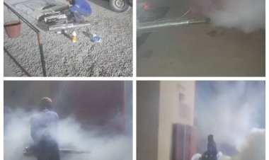 تنفيذ حملات الرش والتعقيم في محطات الصرف الصحي بمديرية غيل باوزير