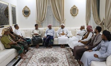 الكثيري يستقبل وفدا من مشايخ قبائل يافع حضرموت