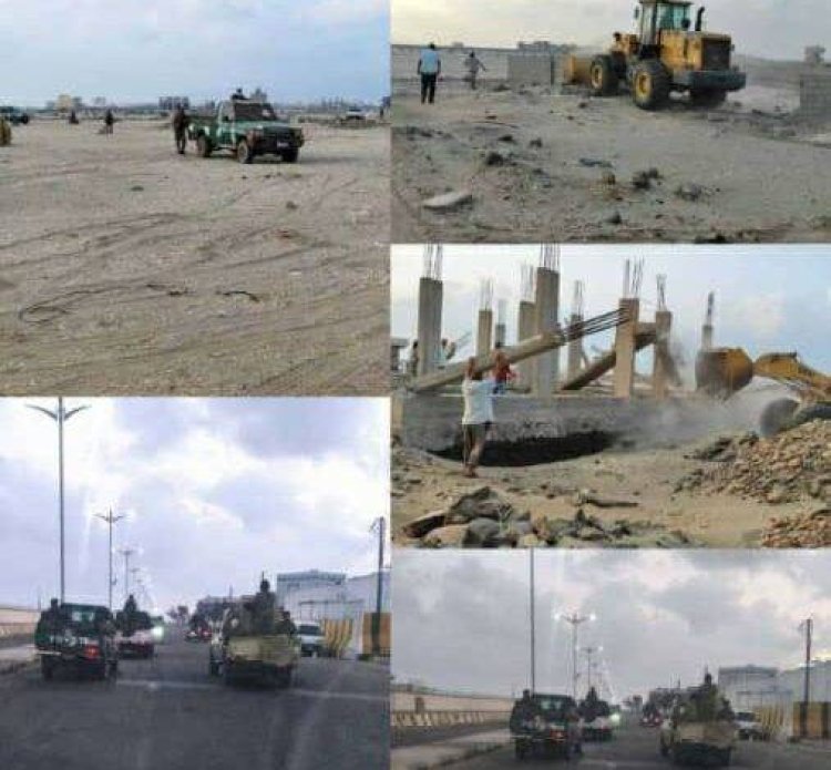 وحدة حماية الاراضي تزيل تعديات وبناء عشوائي في مخطط مستشفى السرطان بخور مكسر