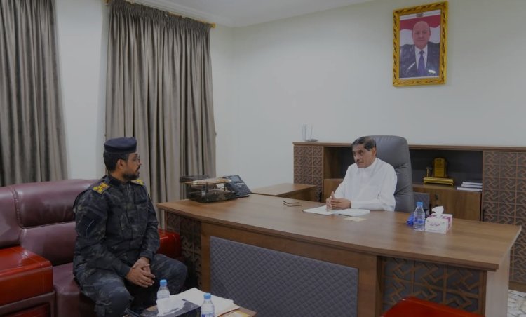 عضو مجلس القيادة الرئاسي البحسني يطلع على جهود الإدارة العامة لمكافحة المخدرات