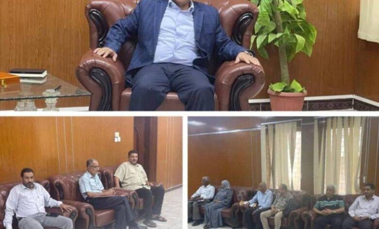 رئيس جامعة عدن يناقش مع عدد من مدراء العموم سير العمل الإداري وتطوير الأداء