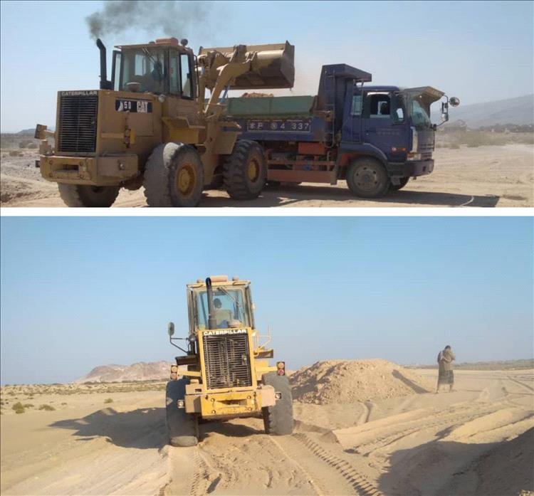 تنفيذ أعمال فتح وإصلاح طريق الحامية الفرعي لتخفيف معاناة المواطنين وتحسين الحركة المرورية