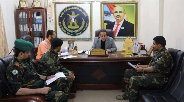 رئيس تنفيذية انتقالي لحج يلتقي قيادة قوات الحزام الأمني بالمحافظة
