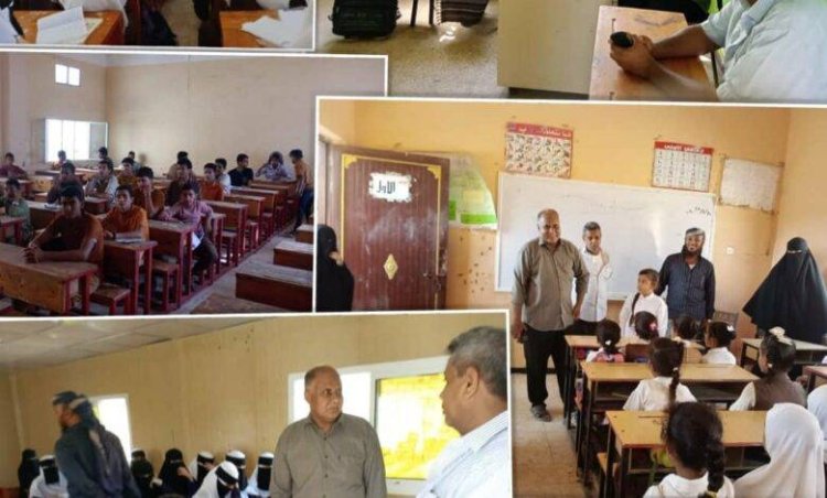 مدير تربية تبن بلحج يتفقد سير العملية التعليمية عقب إنتهاء إجازة عيد الفطر المبارك