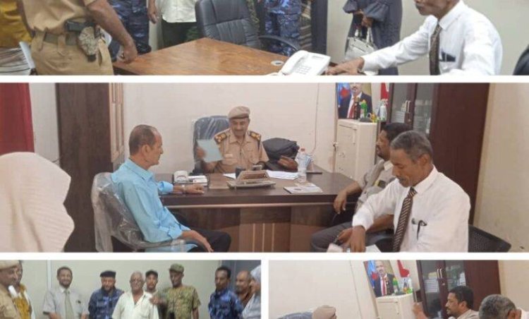 فريق من مجلس المستشارين يتفقد أوضاع شرطة المعلا بالعاصمة عدن 