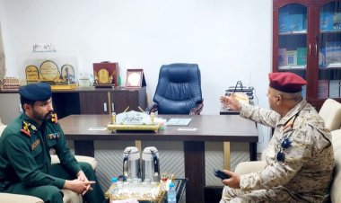 مدير أمن حضرموت الوادي والصحراء يستقبل في مكتبه قائد المنطقة العسكرية الأولى