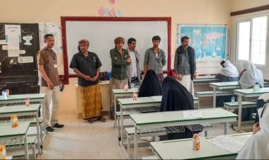 رئيس تنفيذية انتقالي حوف يطلع على سير امتحانات الثانوية العامة بالمديرية