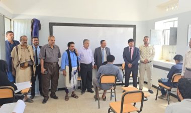 انتقالي بيحان والسلطة المحلية يدشنان امتحانات الفصل الثاني بكلية التربية بيحان