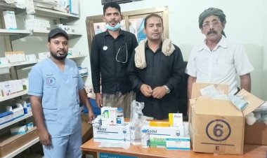 انتقالي رخية يدعم المركز الصحي بصنا بالأدوية والمستلزمات الطبية